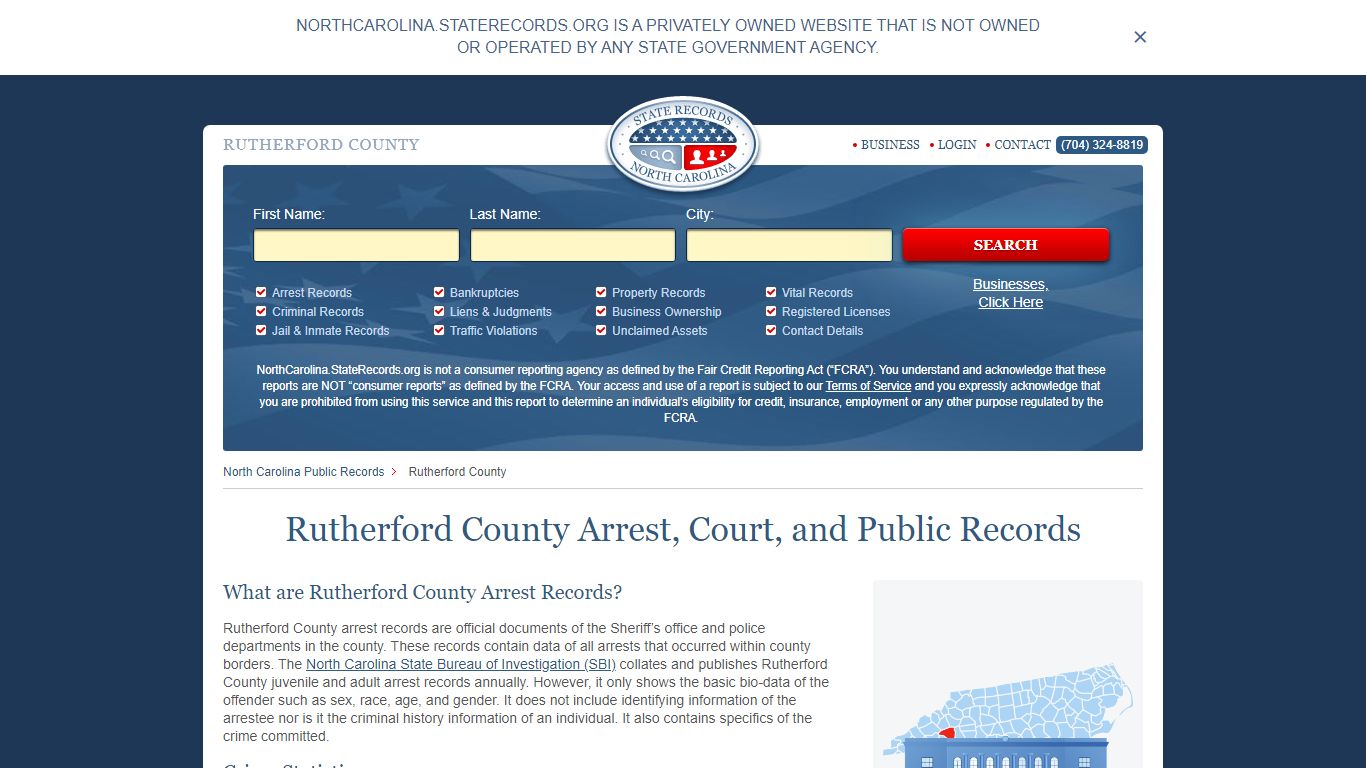 Rutherford County Arrest, Court, and Public Records